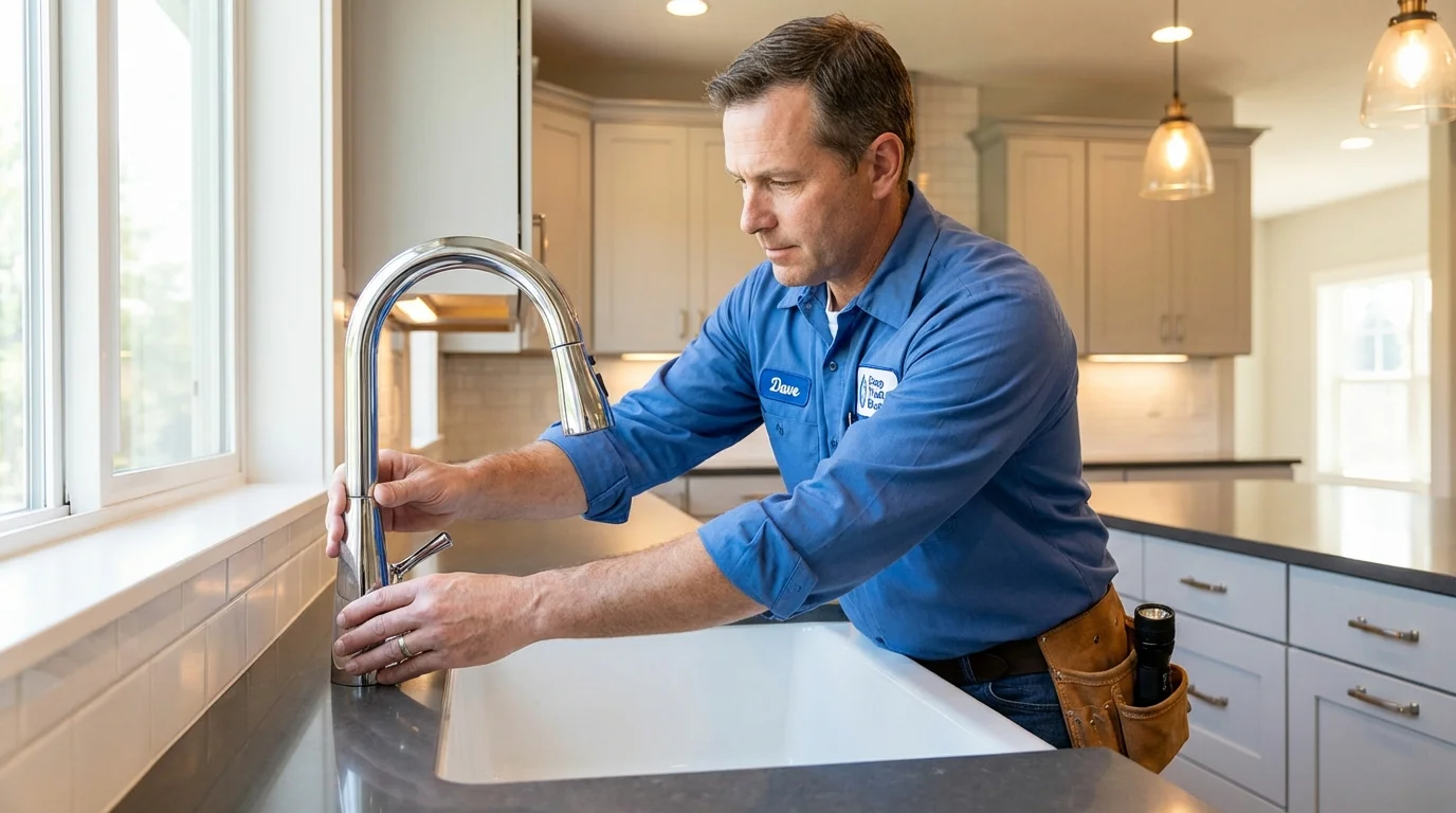 Kitchen faucet installation by Johns Plumbing LLC in Weehawken