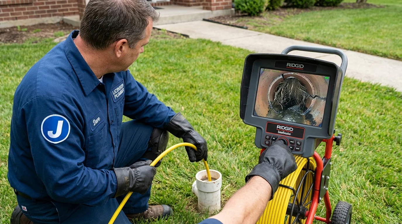 Sewer camera inspection being performed by Johns Plumbing LLC in Weehawken